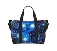 Sac de sport à motif de cerveau d'intelligence artificielle, sac à bandoulière portable, adapté pour le fitness, les déplacements, les voyages.