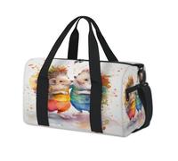Sac de sport à motif de hérisson à l'aquarelle pour enfants, filles, garçons, femmes, hommes, pour la nuit, le week-end, sac de voyage, sac de sport décontracté