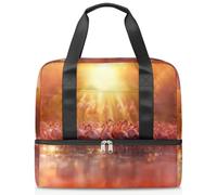 Sac de sport à motif flamants roses pour femmes, hommes, garçons et filles, 21 L, sac fourre-tout séparé pour voyage, gym, yoga, couleur, Big, Organiseur de sac