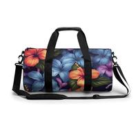Sac de sport à motif floral tropical pour homme et femme, résistant à l'eau, sac de voyage léger pour voyage, sport, blanc, 45 cm/22,9 cm/22,9 cm, blanc, 17.7in/9in/9in