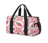 Sac de sport à motif fraises mignon pour le week-end, sac fourre-tout, sac fourre-tout décontracté pour voyage, gym, pour enfants, filles, garçons, femmes et hommes