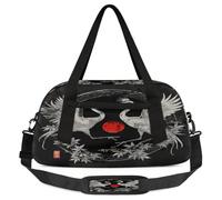 Sac de sport à motif grue japonaise pour enfants, garçons et filles, adolescents, sac de sport, sac de sport pour week-end, voyage, gymnastique, danse, ballet, multicolore