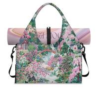 Sac de sport à motif japonais avec compartiment à chaussures, sac fourre-tout pour la gym, le yoga, les voyages, couleur, L, Sac de voyage
