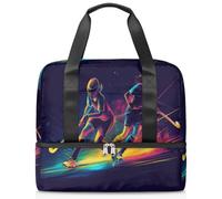 Sac de sport à motif joueurs de hockey pour femmes, hommes, Kirls, garçons et filles, 21 L, sac fourre-tout séparé pour voyage, gym, yoga, couleur, Big, Organiseur de sac