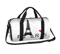 Sac de sport à motif Tour Eiffel de Paris pour le week-end ou la nuit - Sac fourre-tout décontracté pour le voyage et la gym - Pour enfants, filles, garçons, femmes et hommes