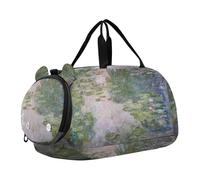 Sac de sport à porter pour garçons, sacs de nuit pour tout-petits, sacs de voyage pour filles, sac fourre-tout pour enfants, sac de sport, imprimé Auguste Renoir, jeune femme, Claude Monet Nymphéas