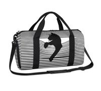 Sac de sport à rayures noires pour le week-end, sac de voyage décontracté pour enfants, filles, garçons, femmes et hommes