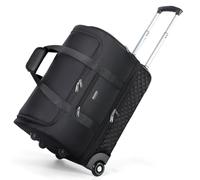 Sac de sport à roulettes pour femme - Sac de voyage extra large de 57 l avec roues et compartiment à chaussures, sac de voyage convertible pour voyage d'affaires, noir, Mensonge en jachère