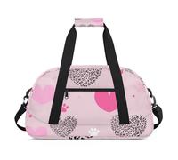 Sac de sport à texture amusante avec lignes et rayures - Petit sac de voyage pour entraînement de nuit, gymnastique, danse et ballet, Décor à motif d'amour, 18.9 x 8.7 x 10.6 in, Sacs polochons