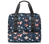 Sac de sport à thème américain du 4 juillet pour femmes, hommes, garçons, filles, 21 L, sac fourre-tout séparé pour voyage, gym, yoga, couleur, Big, Organiseur de sac