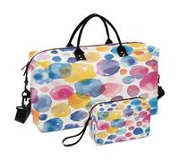 Sac de sport abstrait aquarelle sans couture avec motif à pois pour papier cadeau, sac de sport pour homme et femme, sac de sport avec sac de rangement, sac de week-end, sac à main pour voyage, gym,