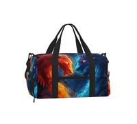 Sac de sport abstrait dragon de feu pour homme et femme, sac de voyage long w nd galaxie avec compartiment à chaussures, résistant à l'eau, sac fourre-tout de nuit, danse, yoga