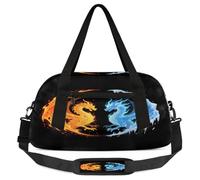 Sac de sport abstrait Fire Ice Dragon pour enfants, petit sac de sport léger pour garçons et filles, sac fourre-tout de week-end, sac à main pour l'école, le sport, les soirées pyjama