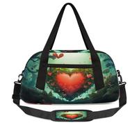 Sac de sport abstrait Love Tree pour filles et garçons, sac de sport léger pour la Saint-Valentin, petit sac de voyage pour la nuit, Arbre d'amour abstrait, 18.5L x 7.8W x 9.4H