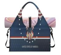 Sac de sport America Eagle avec compartiment à chaussures - Motif drapeau de l'aigle - Sac fourre-tout pour la gym, le yoga, les voyages, couleur, L, Sac de voyage