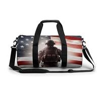 Sac de sport American Soldier pour homme et femme, résistant à l'eau, sac de voyage léger pour voyage, sport, blanc, 45 cm/22,9 cm/22,9 cm, blanc, 17.7in/9in/9in