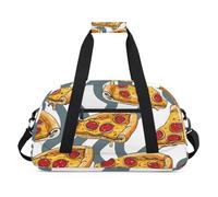 Sac de sport amusant à motif océan, sac de sport, sac de sport pour soirée pyjama, petit sac fourre-tout de voyage pour entraînement de nuit, gymnastique, danse, ballet, Pizza drôle, 18.9 x 8.7 x 10.6