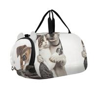 Sac de sport amusant pour garçons avec imprimé Pitbull rire, Chat câlin Jack Russell Terrier, Classique