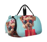 Sac de sport amusant pour garçons avec imprimé Pitbull rire, Chic Yorkie Dog Bag Print, Classique