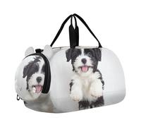 Sac de sport amusant pour garçons avec imprimé Pitbull rire, Imprimé chiot noir mignon, Classique