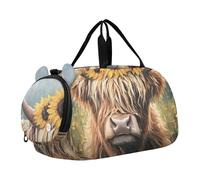 Sac de sport amusant pour garçons avec imprimé Pitbull rire, Imprimé vache heureuse tournesol, Classique