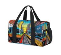 Sac de sport aquarelle Europe City Metro Car Sport pour enfants, filles, garçons, femmes, hommes, pour la nuit, le week-end, sac de voyage, sac fourre-tout, sac de sport décontracté
