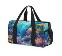 Sac de sport aquarelle océan monde sous-marin sac de week-end sac fourre-tout décontracté voyage gym sac de sport pour enfants filles garçons femmes hommes