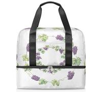 Sac de sport Art Grape Vines pour femmes et hommes Kirls Garçons Filles 21 L Sac fourre-tout séparé pour voyage, gym, yoga, couleur, Big, Organiseur de sac