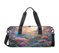 Sac de sport avec bandoulière - Grande capacité - Avec compartiment à chaussures, Enchanted Butterfly Grove