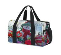 Sac de sport avec bonhomme de neige et inscription Merry Christmas - Sac fourre-tout décontracté pour le voyage et la gym - Pour enfants, filles, garçons, femmes et hommes