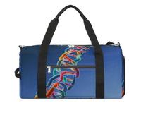 Sac de sport avec chaîne DNA pour femme et homme - Compartiment à chaussures - Sac de voyage étanche - Sac de sport pour gym, yoga, Photos de chaîne ADN, Taille unique