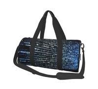Sac de sport avec code de programmation pour femme et homme - Article personnel - Sac de voyage en toile - Sac de week-end - Sac de sport léger - Sac de sport - Noir - Taille unique, Noir , Taille