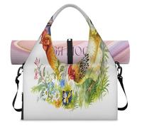 Sac de sport avec compartiment à chaussures, coq, poules, sac fourre-tout pour la gym, le yoga, les voyages, couleur, L, Sac de voyage