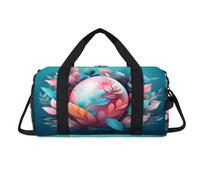 Sac de sport avec compartiment à chaussures et feuilles - Motif œufs de Pâques - Pour le week-end, le voyage, la gym, les femmes, les enfants, les filles et les garçons