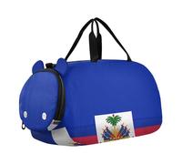 Sac de sport avec compartiment à chaussures - Grande capacité - Sac de voyage avec sangle réglable pour la pratique scolaire, le sport, Drapeau national d'Haïti, TAILLE UNIQUE, Moderne/ajusté.