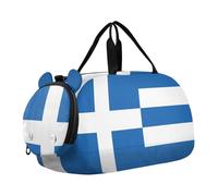 Sac de sport avec compartiment à chaussures - Grande capacité - Sac de voyage avec sangle réglable pour la pratique scolaire, le sport, Drapeau national de la Grèce, one size, Moderne/ajusté