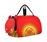 Sac de sport avec compartiment à chaussures - Grande capacité - Sac de voyage avec sangle réglable pour la pratique scolaire, le sport, Drapeau national de la République kirghize, one size, Moderne