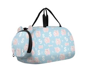 Sac de sport avec compartiment à chaussures - Léger - Pour voyage, natation, danse, ballet, Tirelire en forme de cochon avec motif de pêche, Moderne