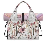 Sac de sport avec compartiment à chaussures, motif attrape-rêves floral, sac fourre-tout pour la gym, le yoga, les voyages, couleur, L, Sac de voyage