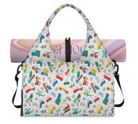 Sac de sport avec compartiment à chaussures, motif avions, camions, dessins animés, sac fourre-tout pour gym, yoga, voyage, couleur, L, Sac de voyage