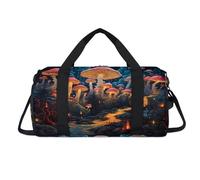 Sac de sport avec compartiment à chaussures - Motif champignons magiques - Sac de voyage pour la gym - Organiseur de bagages pour femmes, hommes, enfants, filles, garçons