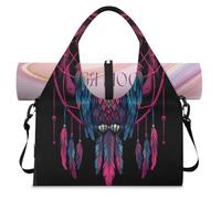 Sac de sport avec compartiment à chaussures, motif chouette, attrape-rêves, sac fourre-tout pour la gym, le yoga, les voyages, couleur, L, Sac de voyage