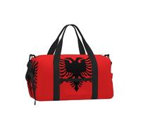 Sac de sport avec compartiment à chaussures - Motif drapeau albanais - Léger - Pour homme et femme - Sac de voyage imperméable avec poche humide