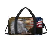 Sac de sport avec compartiment à chaussures Motif drapeau américain Eagle Constitution Sac de voyage Sac de gym pour femmes, hommes, enfants, filles, garçons