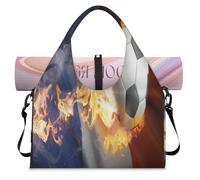 Sac de sport avec compartiment à chaussures - Motif drapeau de la France - Sac fourre-tout pour la gym, le yoga, les voyages, couleur, L, Sac de voyage