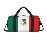 Sac de sport avec compartiment à chaussures, motif drapeau du Mexique, sac de voyage, sac de gym pour femmes, hommes, enfants, filles, garçons