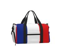 Sac de sport avec compartiment à chaussures Motif drapeau français | Sac de voyage résistant à l'eau. Convient aux poignées de valise.