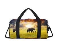 Sac de sport avec compartiment à chaussures Motif éléphant d'Afrique