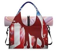 Sac de sport avec compartiment à chaussures, motif éléphant, drapeau des États-Unis, sac fourre-tout pour la gym, le yoga, les voyages, couleur, L, Sac de voyage