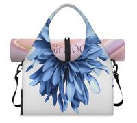 Sac de sport avec compartiment à chaussures Motif fleurs de dahlias Bleu, couleur, L, Sac de voyage